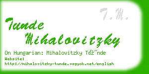 tunde mihalovitzky business card